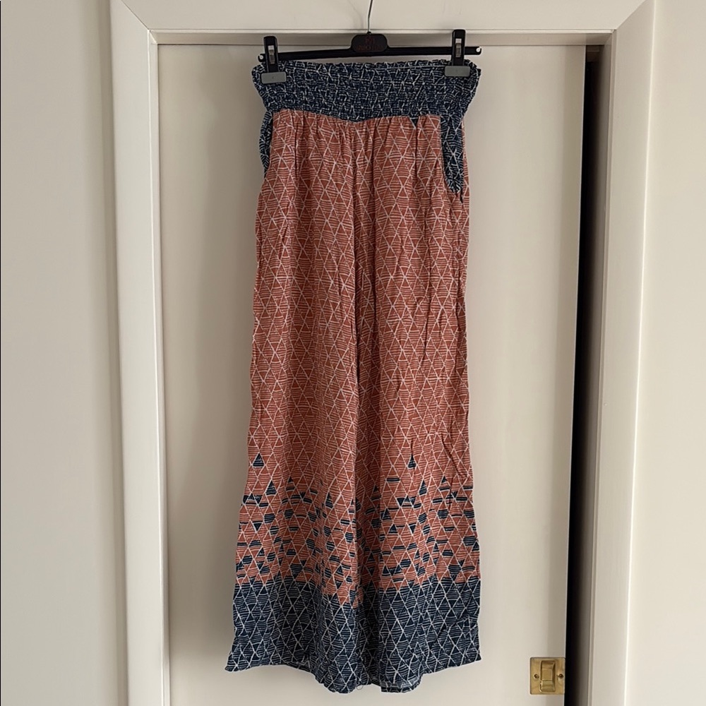 SOZY Geometric Patterned Wide-Leg Pants